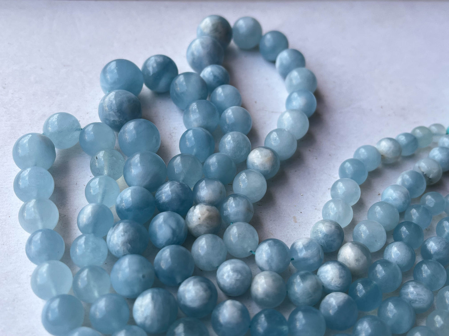 Aquamarine Smooth Spherical shape beads Beadsforyourjewelry