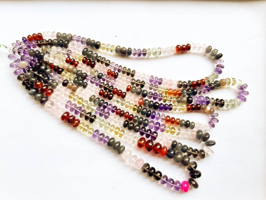 Beautiful Mix Natural Gemstone rondelle Beads, 16 Inch String, Rainbow Candy Beads, Disco Beads Necklace, Semi Precious Rondelle RJ2 Beadsforyourjewelry