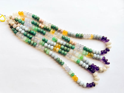 Beautiful Mix Natural Gemstone rondelle Beads, 16 Inch String, Rainbow Candy Beads, Disco Beads Necklace, Semi Precious Rondelle RJ3 Beadsforyourjewelry