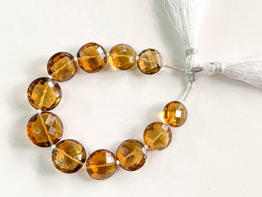 Beer Quartz Coin Shape Faceted Beads Beadsforyourjewelry