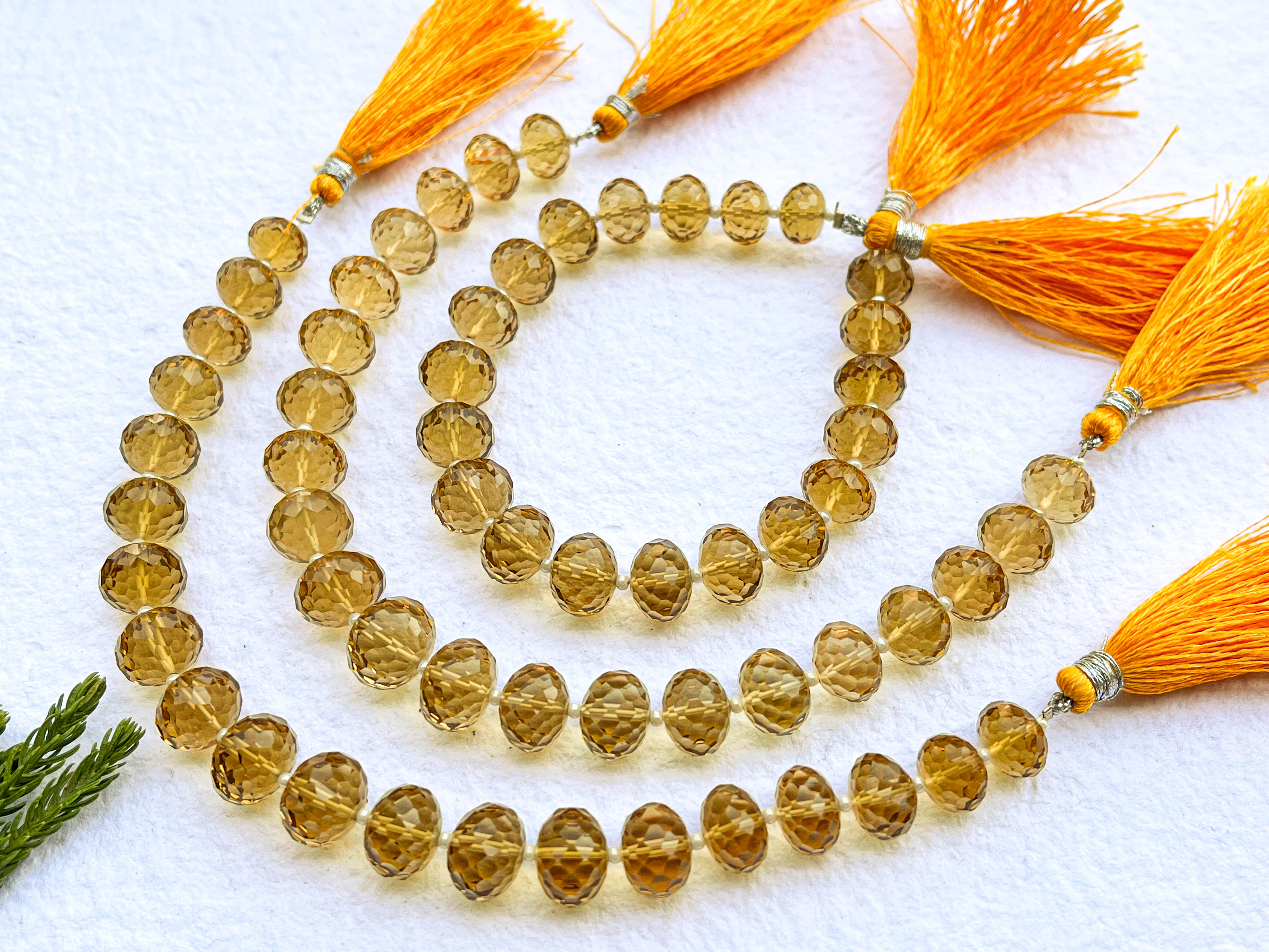 Beer Quartz Concave Cut Rondelle Beads Beadsforyourjewelry