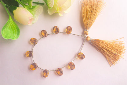 Beer Quartz Concave cut Oval Shape Beads Beadsforyourjewelry