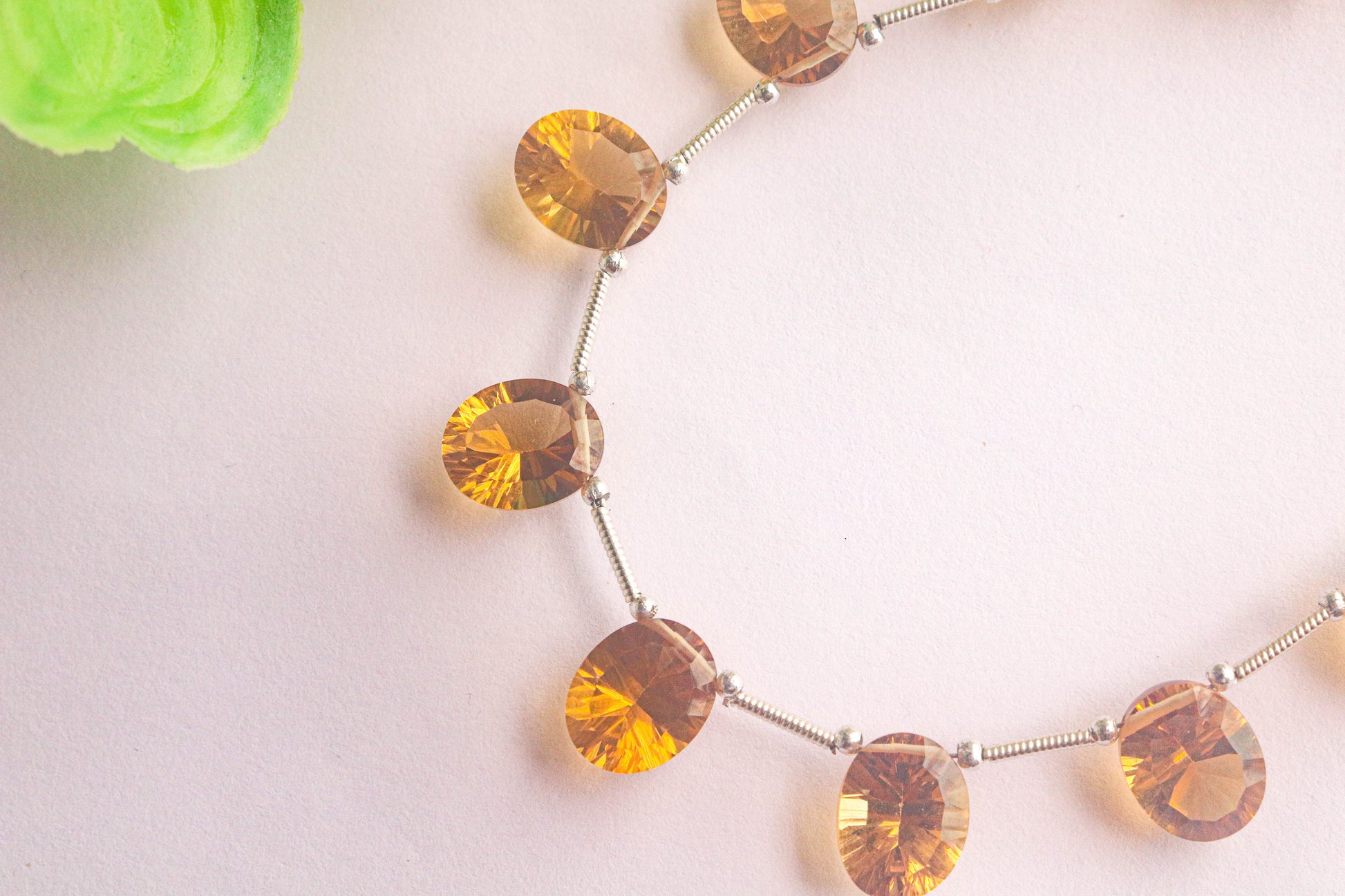 Beer Quartz Concave cut Oval Shape Beads Beadsforyourjewelry