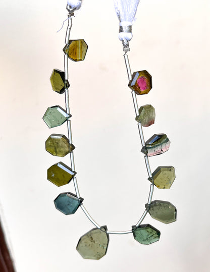 Bi Color Tourmaline Slice cut beads Beadsforyourjewelry