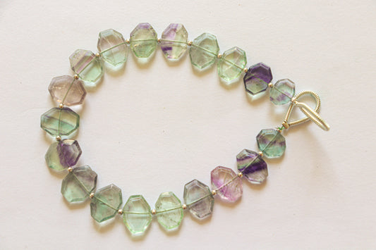 Bi-Fluorite gemstone Crown cut beads Beadsforyourjewelry