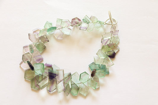Bi-Fluorite gemstone slice cut beads Beadsforyourjewelry