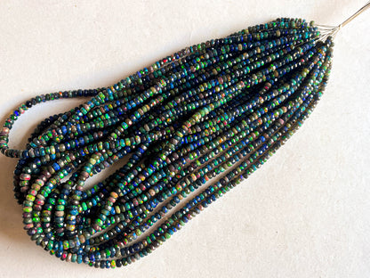 Black Ethiopian Opal Faceted rondelle beads Beadsforyourjewelry