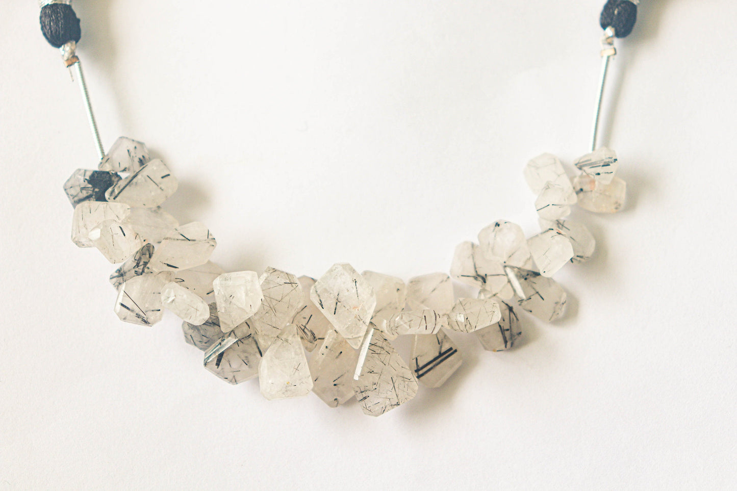 Black Rutile Fancy Shape Beads | 7x9mm - 9x14mm | 35 Pieces | 6 Inch String | Natural Gemstone Beads | Beadsforyourjewellery Beadsforyourjewelry