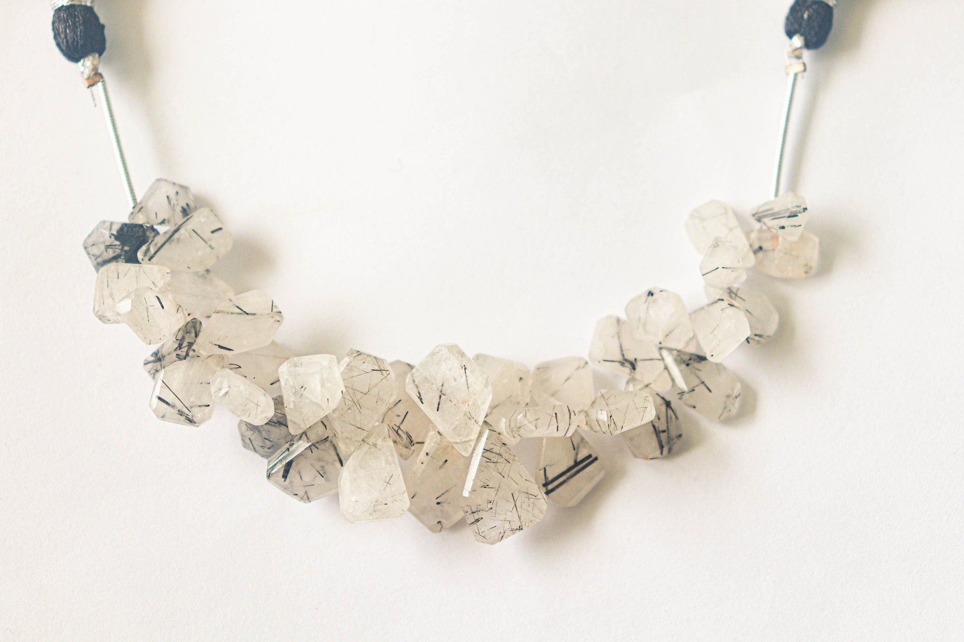 Black Rutile Fancy Shape Beads | 7x9mm - 9x14mm | 35 Pieces | 6 Inch String | Natural Gemstone Beads | Beadsforyourjewellery Beadsforyourjewelry