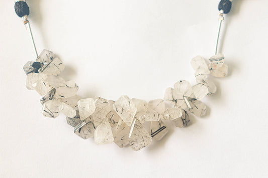 Black Rutile Fancy Shape Beads | 7x9mm - 9x14mm | 35 Pieces | 6 Inch String | Natural Gemstone Beads | Beadsforyourjewellery Beadsforyourjewelry