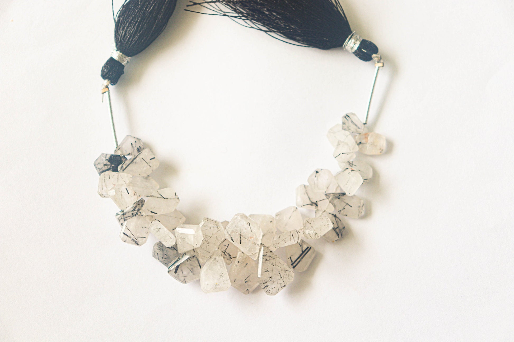 Black Rutile Fancy Shape Beads | 7x9mm - 9x14mm | 35 Pieces | 6 Inch String | Natural Gemstone Beads | Beadsforyourjewellery Beadsforyourjewelry