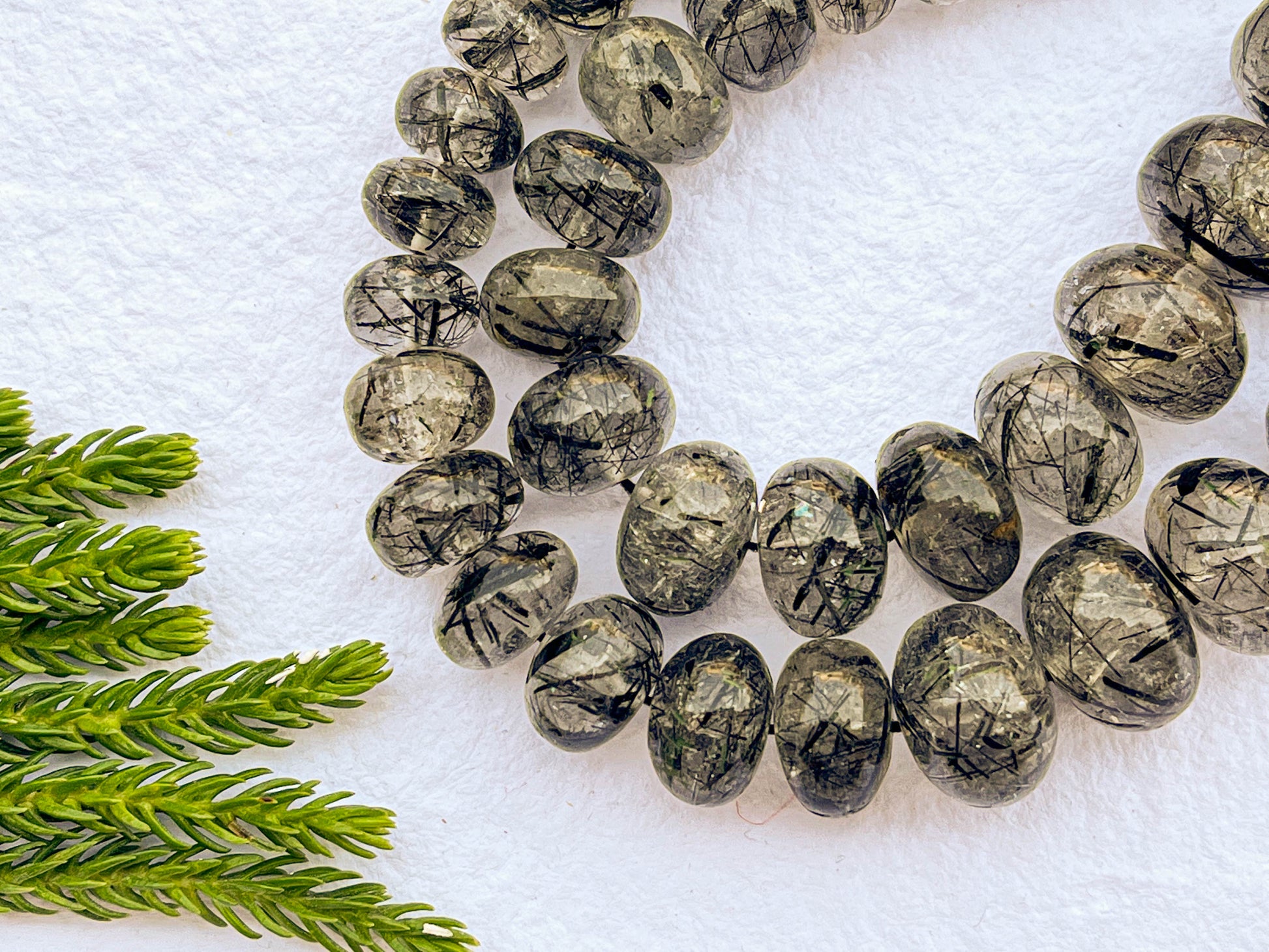 Black Rutile Smooth Rondelle Shape beads Beadsforyourjewelry