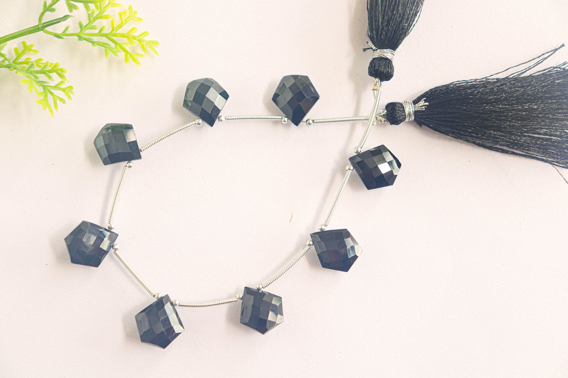 Black Spinel Gemstone Pentagon Shape Faceted Drops Beadsforyourjewelry