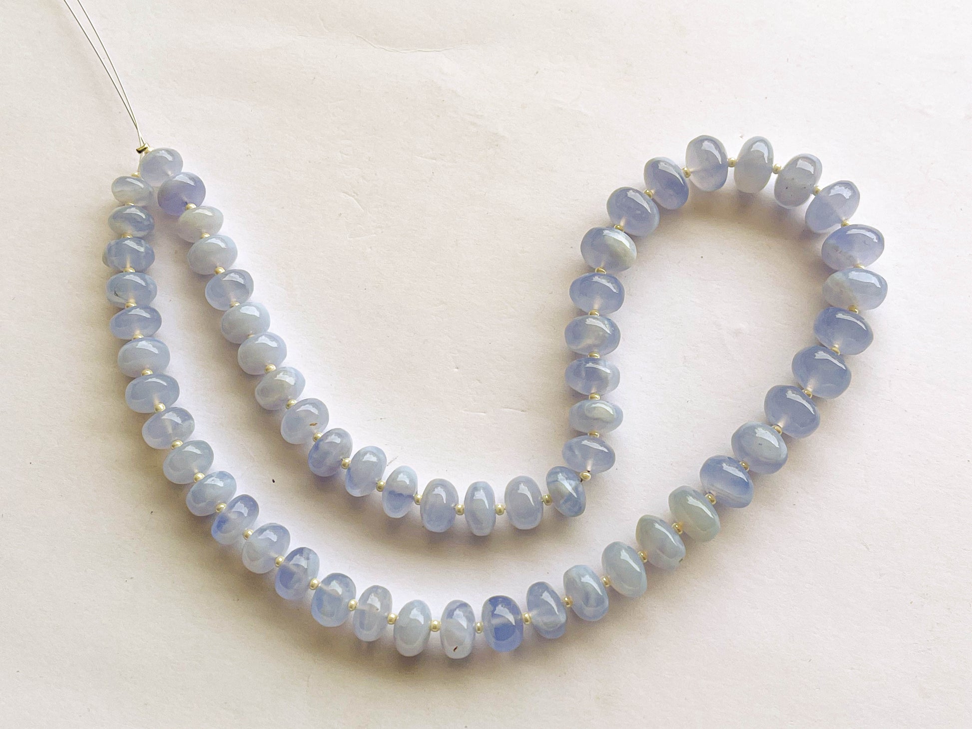 Blue Chalcedony Smooth Rondelle Shape Beads Beadsforyourjewelry