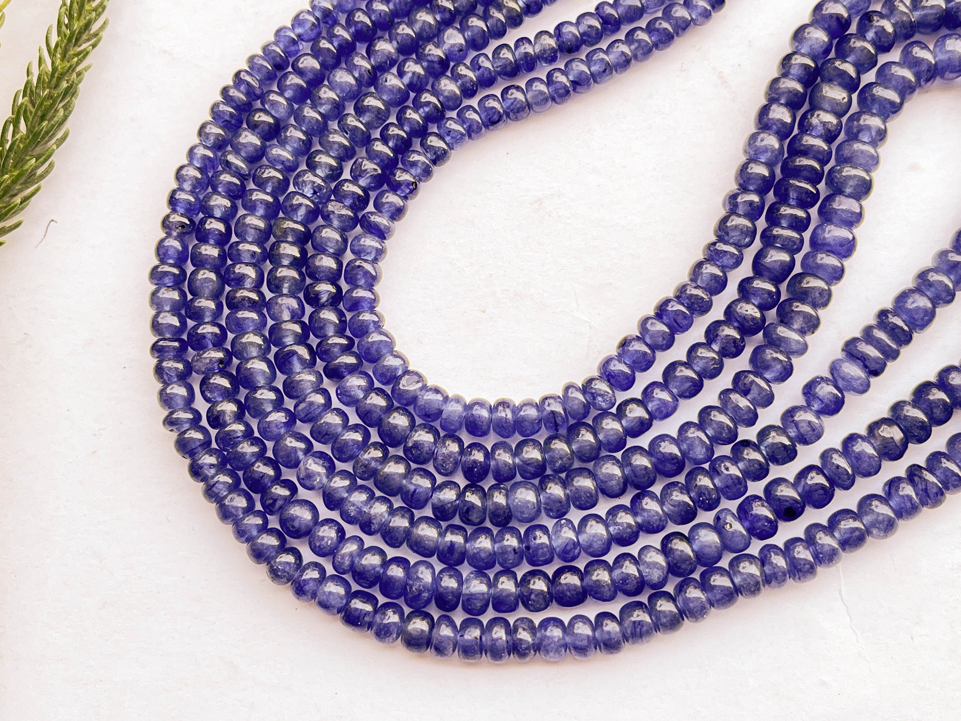 Blue Sapphire Glass Filled Smooth Rondelle Shape Beads