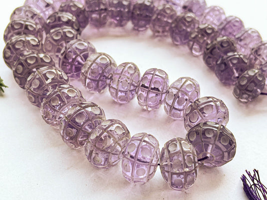 Brazil Pink Amethyst Cameo Frost Rondelle Shape Beads Beadsforyourjewelry