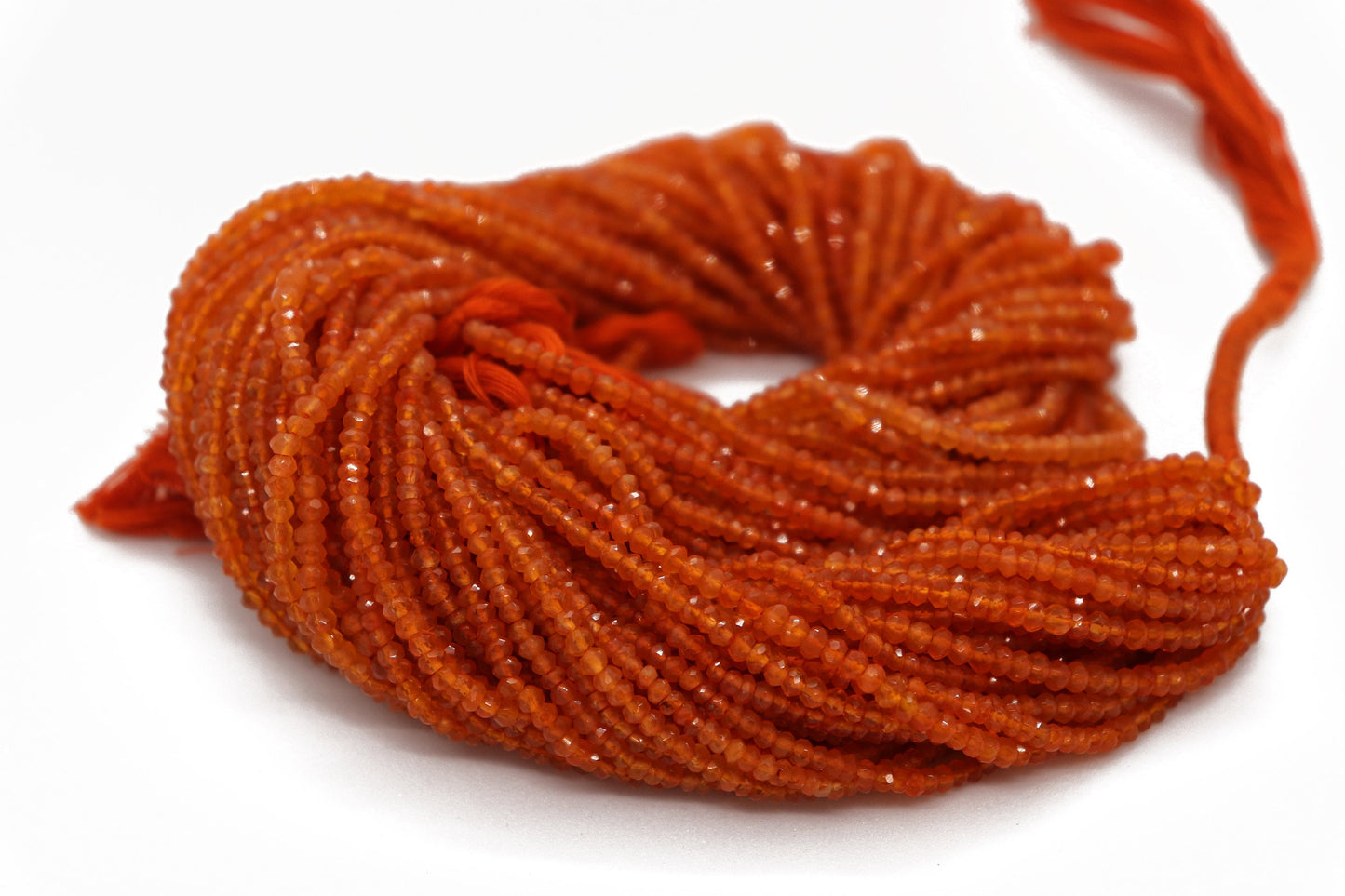 Carnelian Rondelle Beads Faceted, 3mm-4mm Size, Finest Quality Jewelry supplies, crafting supplies and beading supplies, Gemstone beads Beadsforyourjewelry