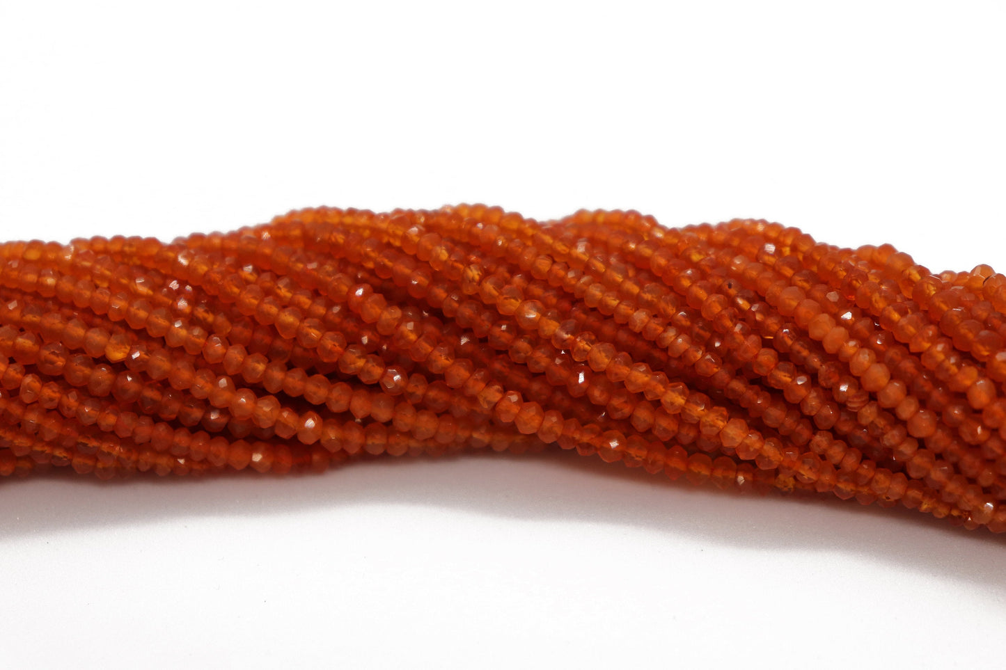 Carnelian Rondelle Beads Faceted, 3mm-4mm Size, Finest Quality Jewelry supplies, crafting supplies and beading supplies, Gemstone beads Beadsforyourjewelry