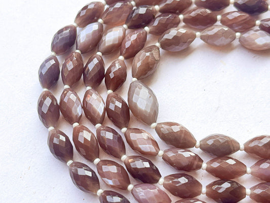 Chocolate Moonstone Olive shape faceted briolette beads Beadsforyourjewelry