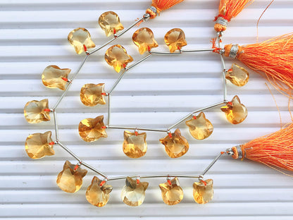 Citrine Cat Shape Faceted Briolette Beads Beadsforyourjewelry