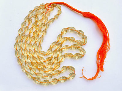 Citrine Concave Cut Drops, Natural Gemstone Beads, 7x11mm to 9x15mm, 16 Inches String, 32 Pieces, Center Drill Beadsforyourjewelry