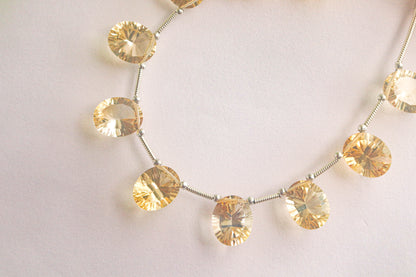 Citrine Concave cut Oval Shape Beads Beadsforyourjewelry