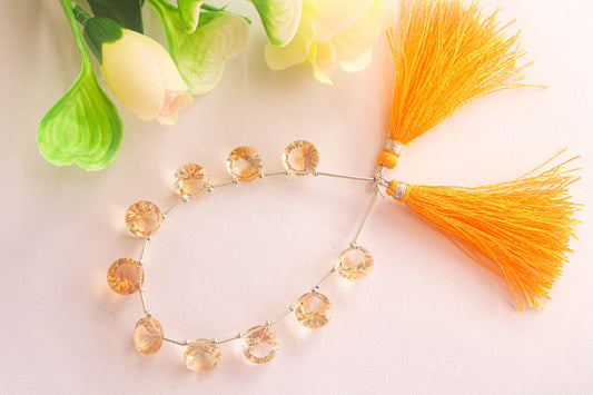 Citrine Concave cut Round Shape Beads Beadsforyourjewelry
