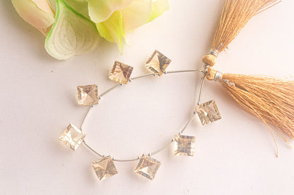 Citrine Concave cut Square Shape Beads Beadsforyourjewelry