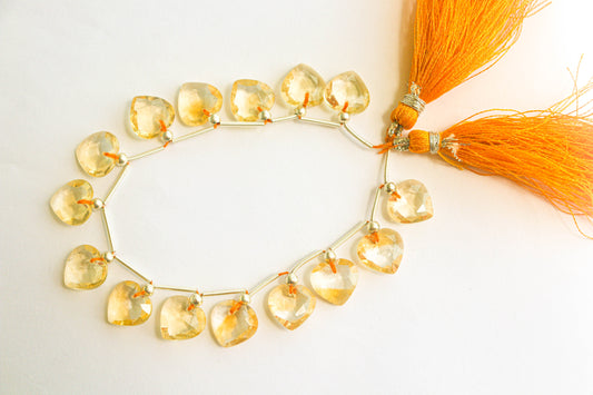 Citrine Heart Shape Faceted Beads Beadsforyourjewelry