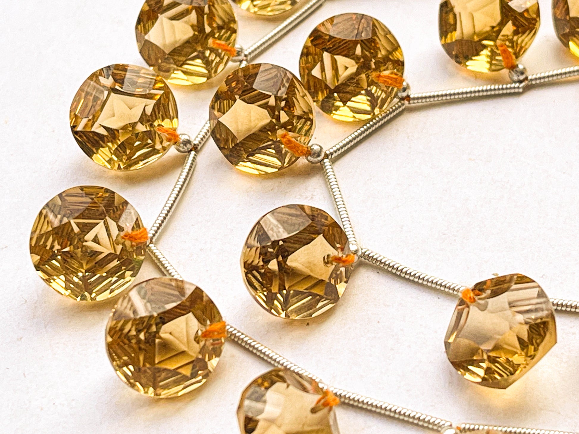 Citrine Round Star Concave Cut Beads Beadsforyourjewelry