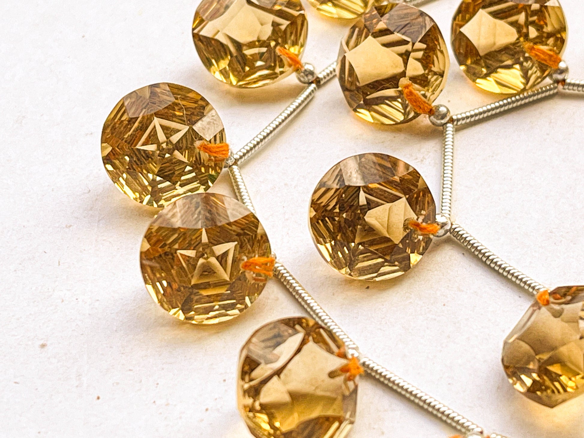 Citrine Round Star Concave Cut Beads Beadsforyourjewelry