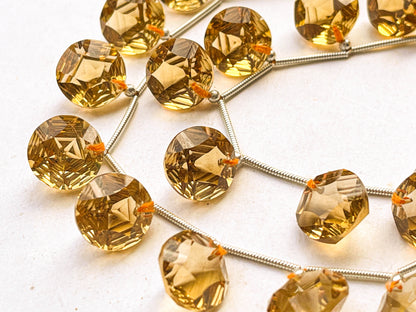 Citrine Round Star Concave Cut Beads Beadsforyourjewelry