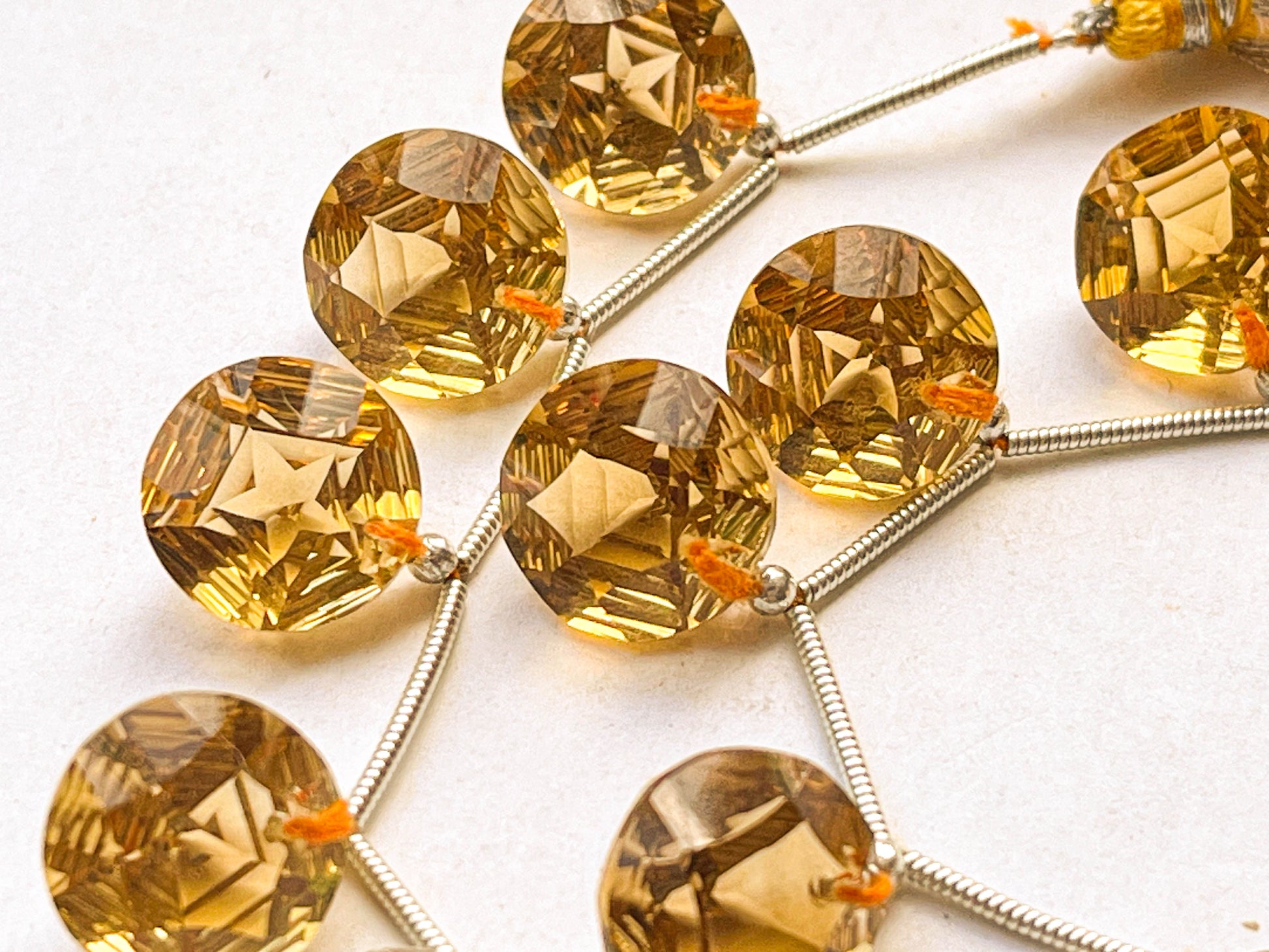 Citrine Round Star Concave Cut Beads Beadsforyourjewelry