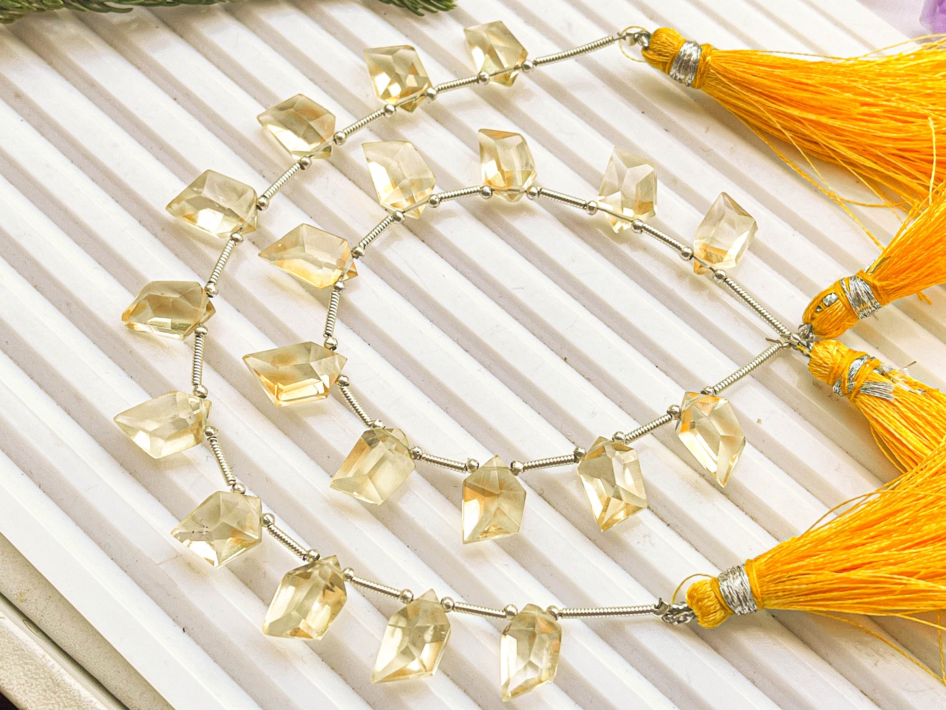 Citrine Spindle Cut Stone beads | 12x7x6mm Beadsforyourjewelry