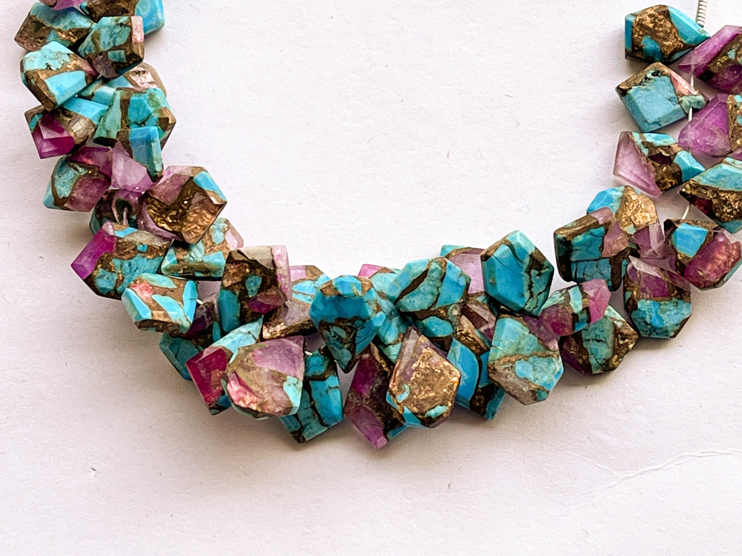Composite Turquoise with Amethyst gemstone slice cut beads Beadsforyourjewelry