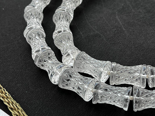 Crystal Quartz Cameo Frost Damaru Shape Beads Beadsforyourjewelry