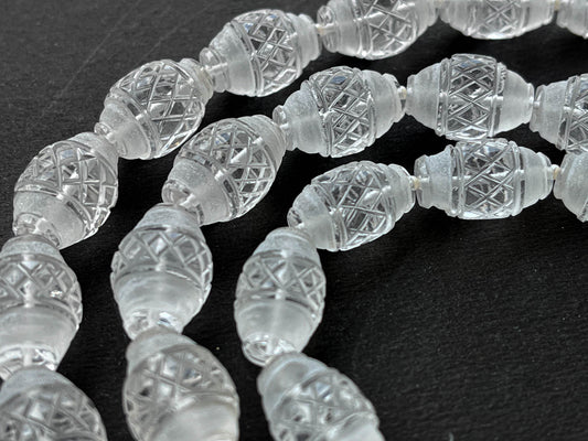 Crystal Quartz Cameo Frost Olive Shape Beads Beadsforyourjewelry