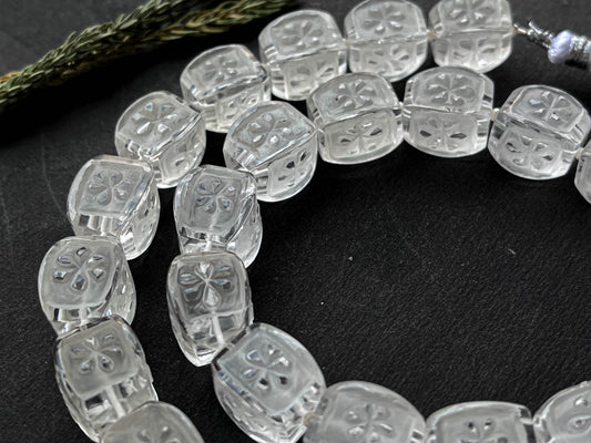 Crystal Quartz Flower Cameo Frost Beads Beadsforyourjewelry