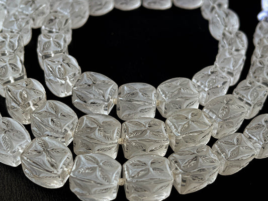 Crystal Quartz Leaf Cameo Frost Beads Beadsforyourjewelry