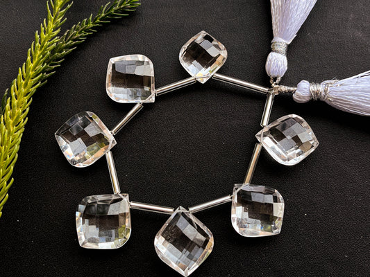 Crystal Quartz Slanted Faceted Briolette Beads Beadsforyourjewelry