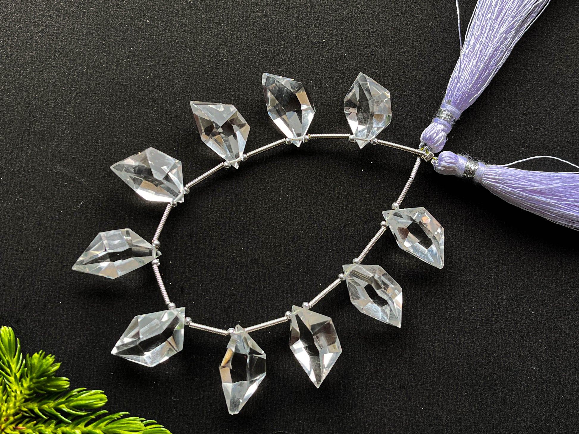 Crystal Spindle shape Faceted beads, Natural Crystal Beads, Crystal Briolette Beads, 12x20mm to 13x22mm, 10 Pieces Beadsforyourjewelry