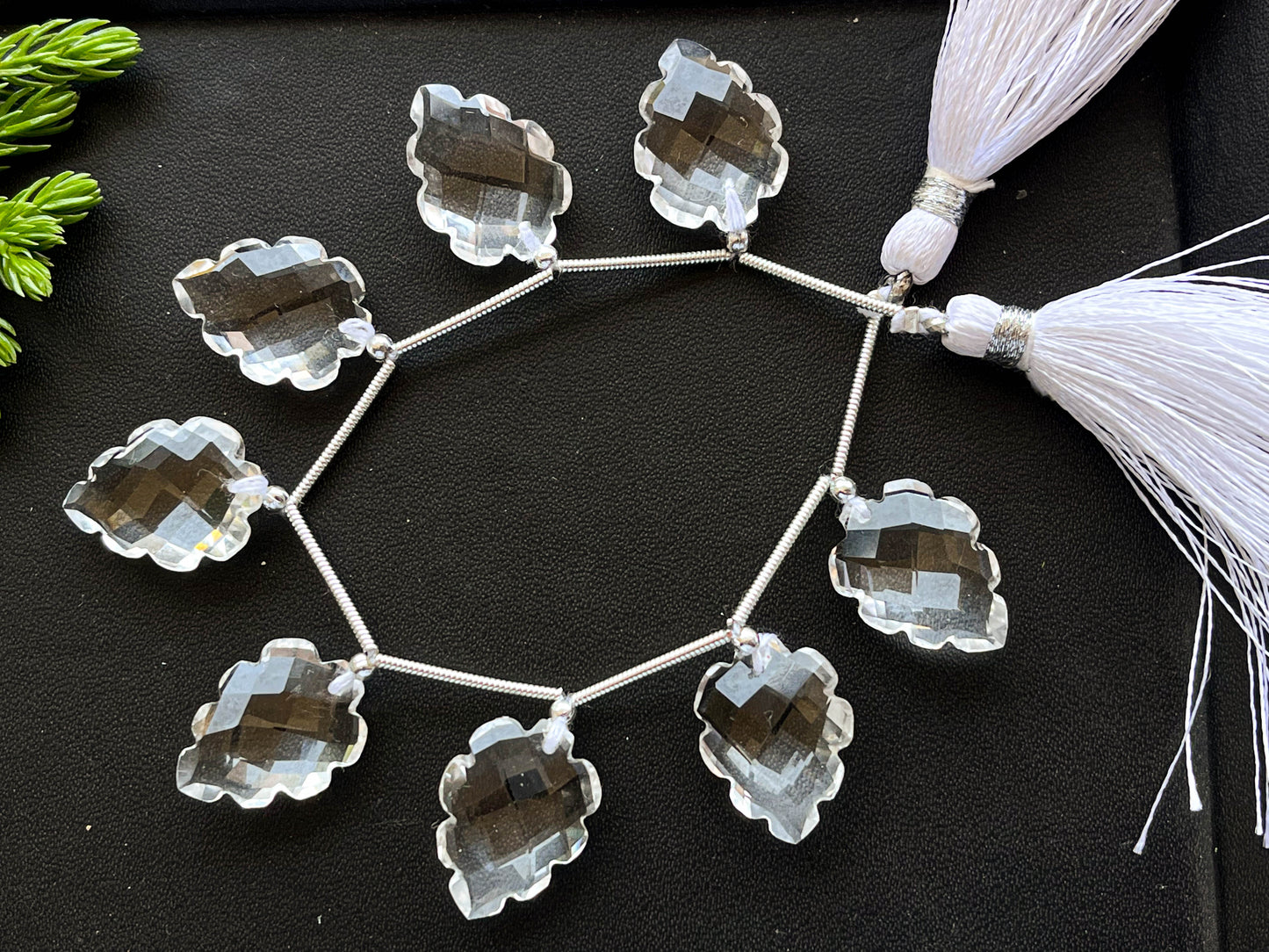 Crystal carved pear shape Faceted beads Beadsforyourjewelry