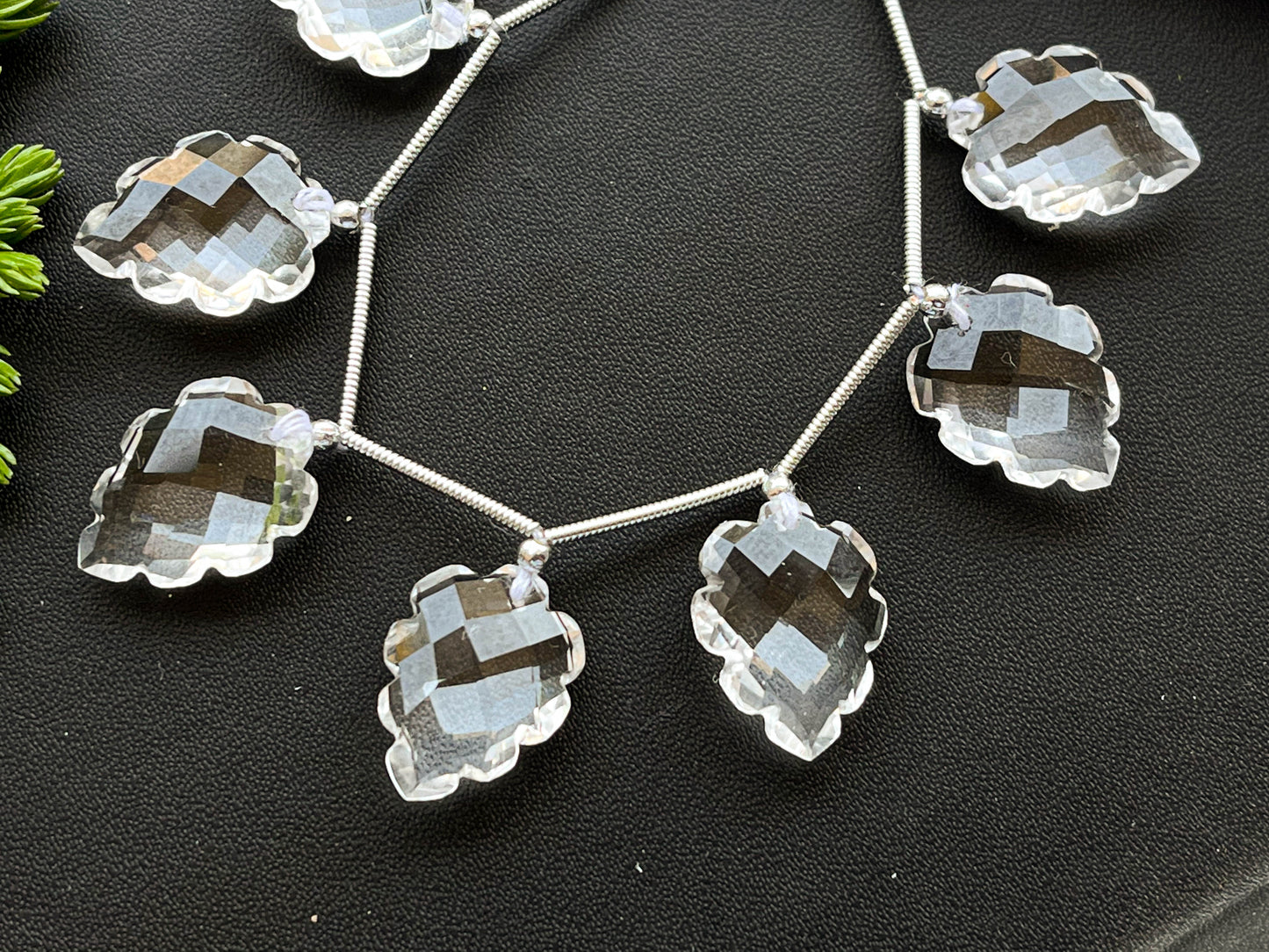 Crystal carved pear shape Faceted beads Beadsforyourjewelry