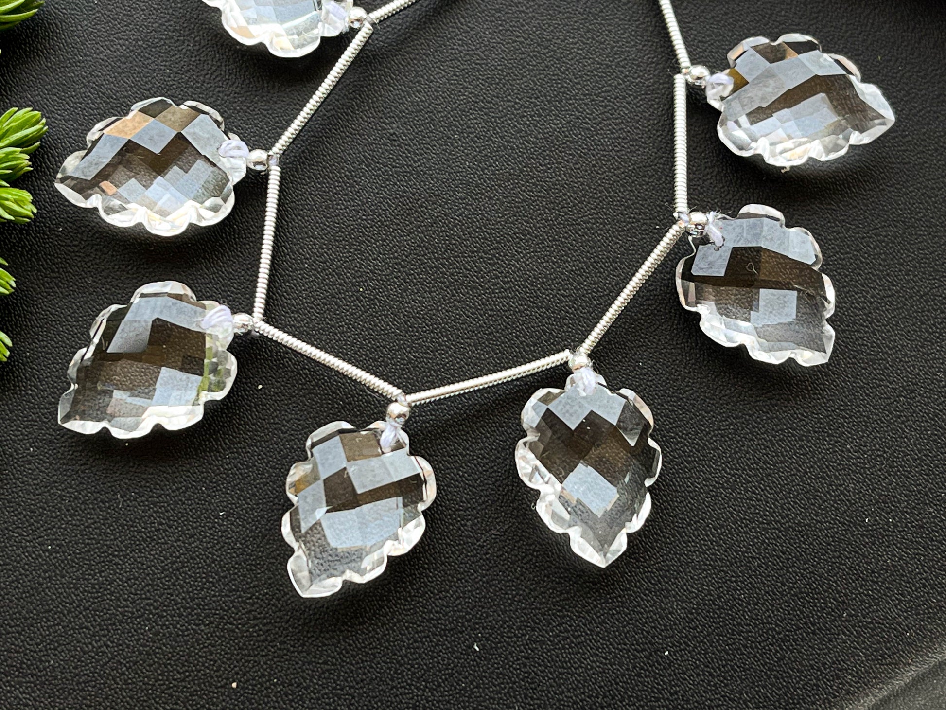 Crystal carved pear shape Faceted beads Beadsforyourjewelry
