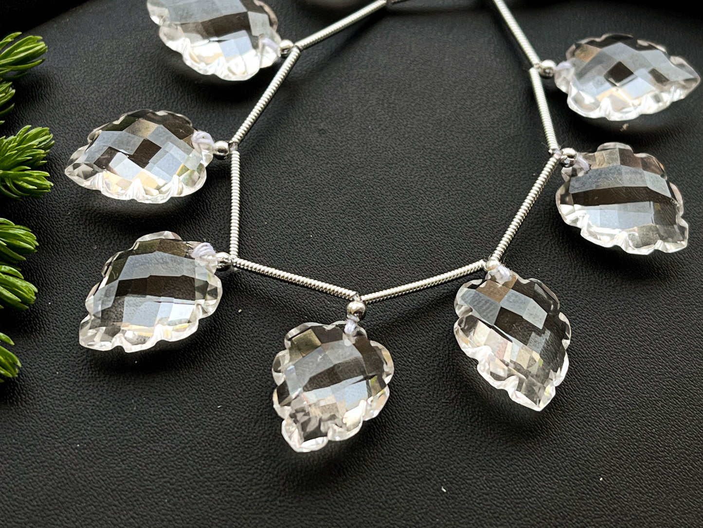 Crystal carved pear shape Faceted beads Beadsforyourjewelry