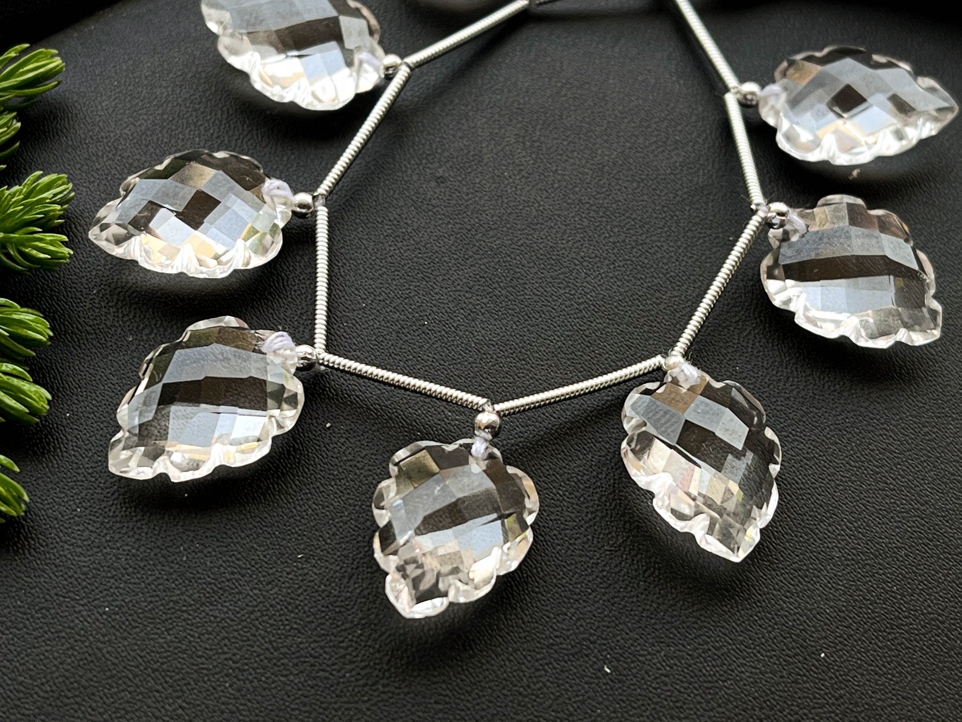 Crystal carved pear shape Faceted beads Beadsforyourjewelry