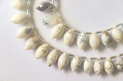 Dendrite Opal Faceted Rice Drops Beads Beadsforyourjewelry