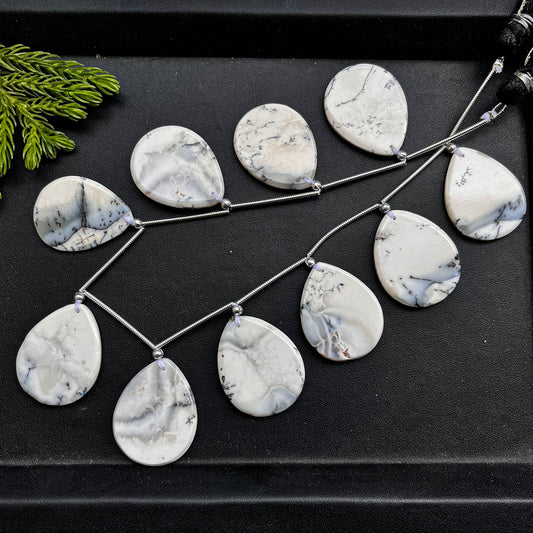 Dendritic Opal Flat Pear Shape Beads, 10 Pieces | 20x25mm Beadsforyourjewelry