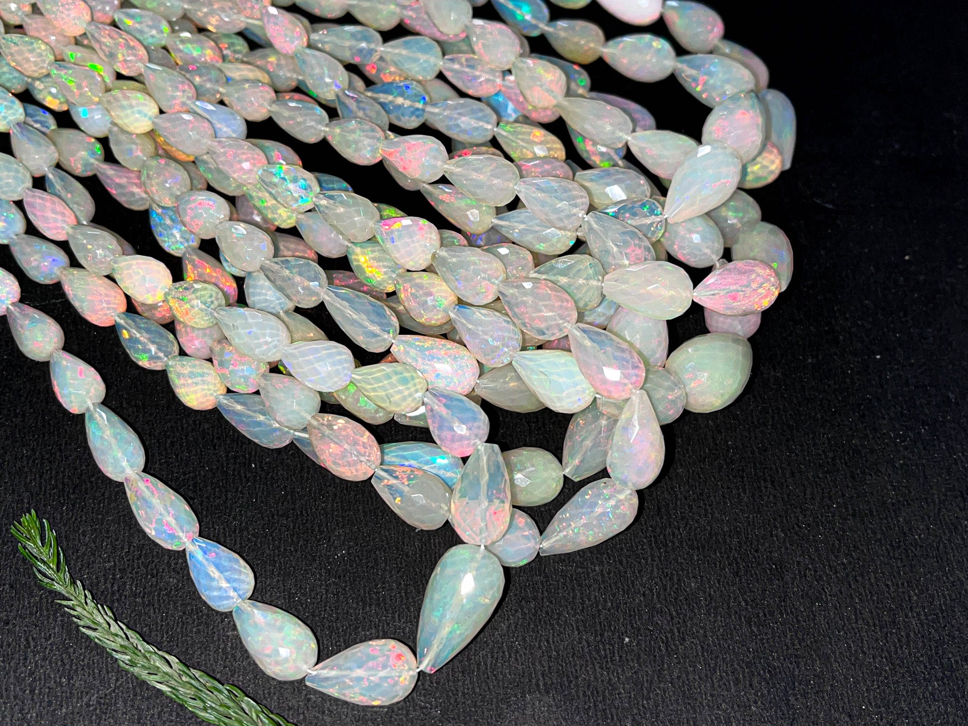 Ethiopian Opal Faceted Teardrops Beadsforyourjewelry