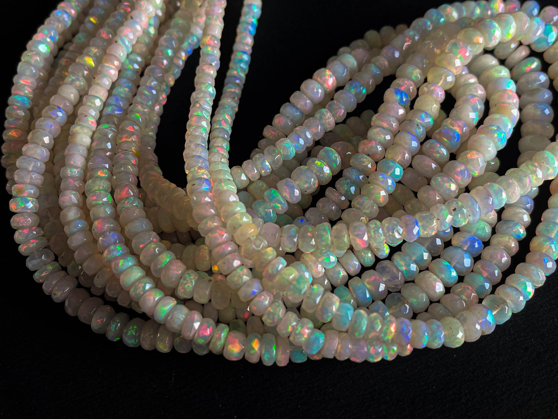 Ethiopian Opal Faceted rondelle beads Beadsforyourjewelry